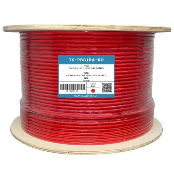 ATS Cables ATS Cables Cat6a Plenum 750 MHz UTP Bare Copper 1000ft Ethernet Cable Blue — product photo