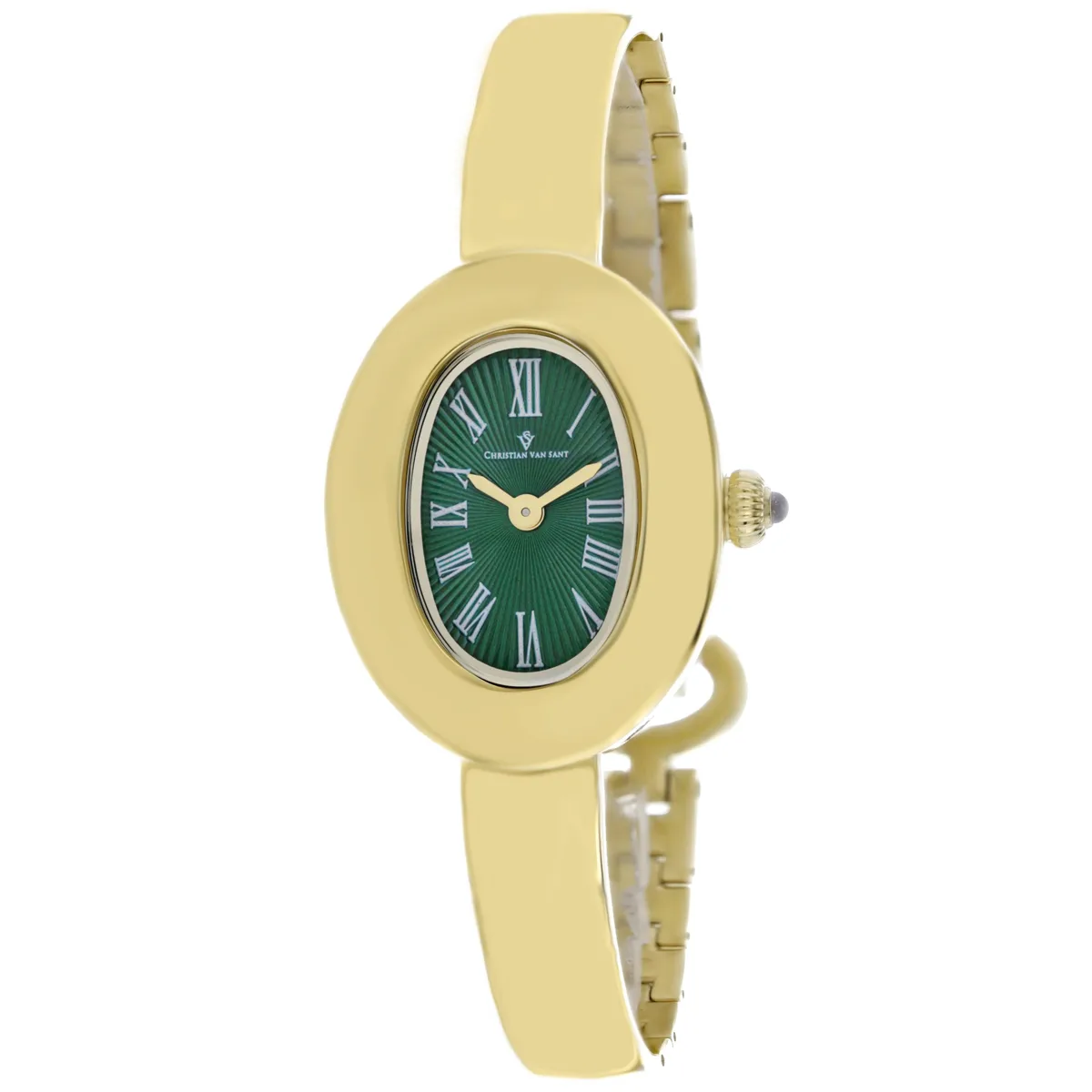 Christian Van Sant Anora watch, green dial, stainless steel case and bracelet, quartz