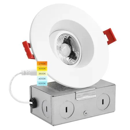 Luxrite Luxrite LR23268 3 Inch Gimbal LED Recessed Lighting 5 CCT Selectable — product photo