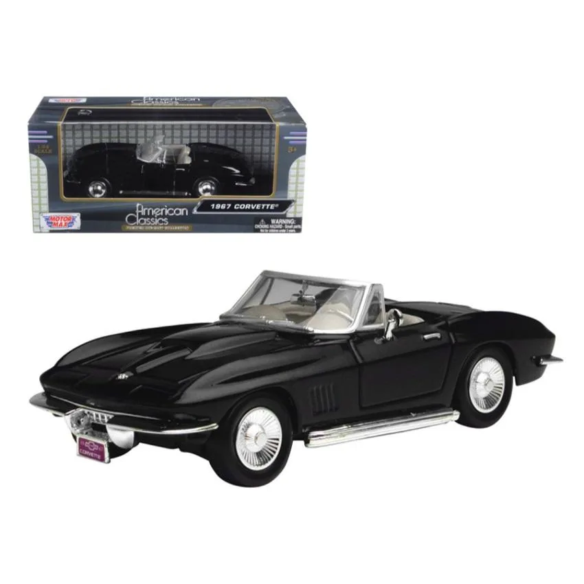 MOTORMAX MOTORMAX 1967 Chevrolet Corvette Convertible Black 1/24 Diecast Vehicle — product photo