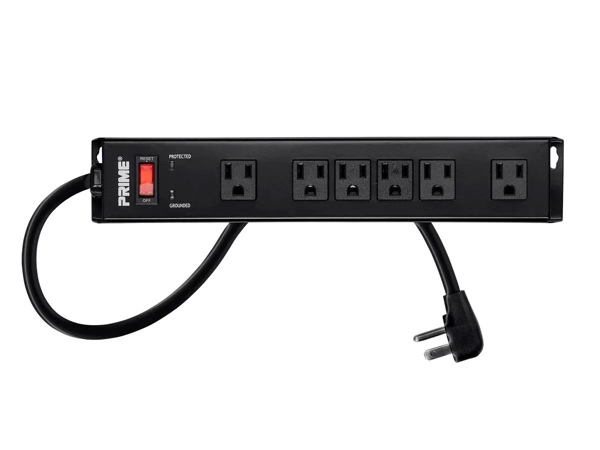 Monoprice Inc. Monoprice Inc. 127856 6-outlet metal surge protector 1150J 15ft cord — product photo