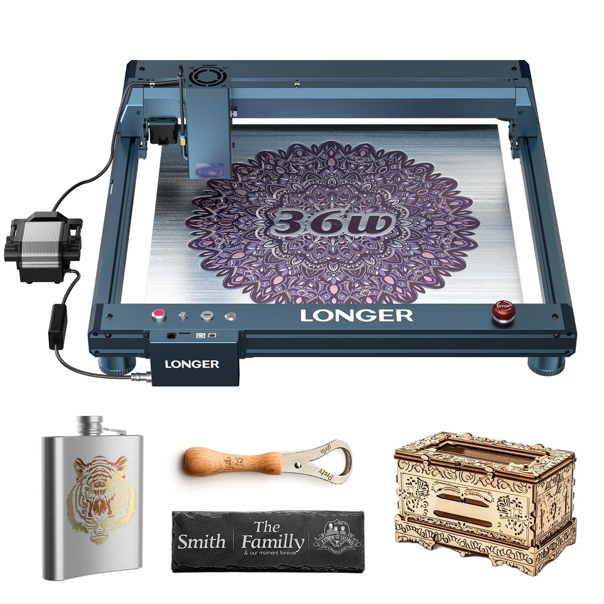 LONGER LONGER B1 36W laser engraver 450x440mm 30,000mm/min air assist — product photo