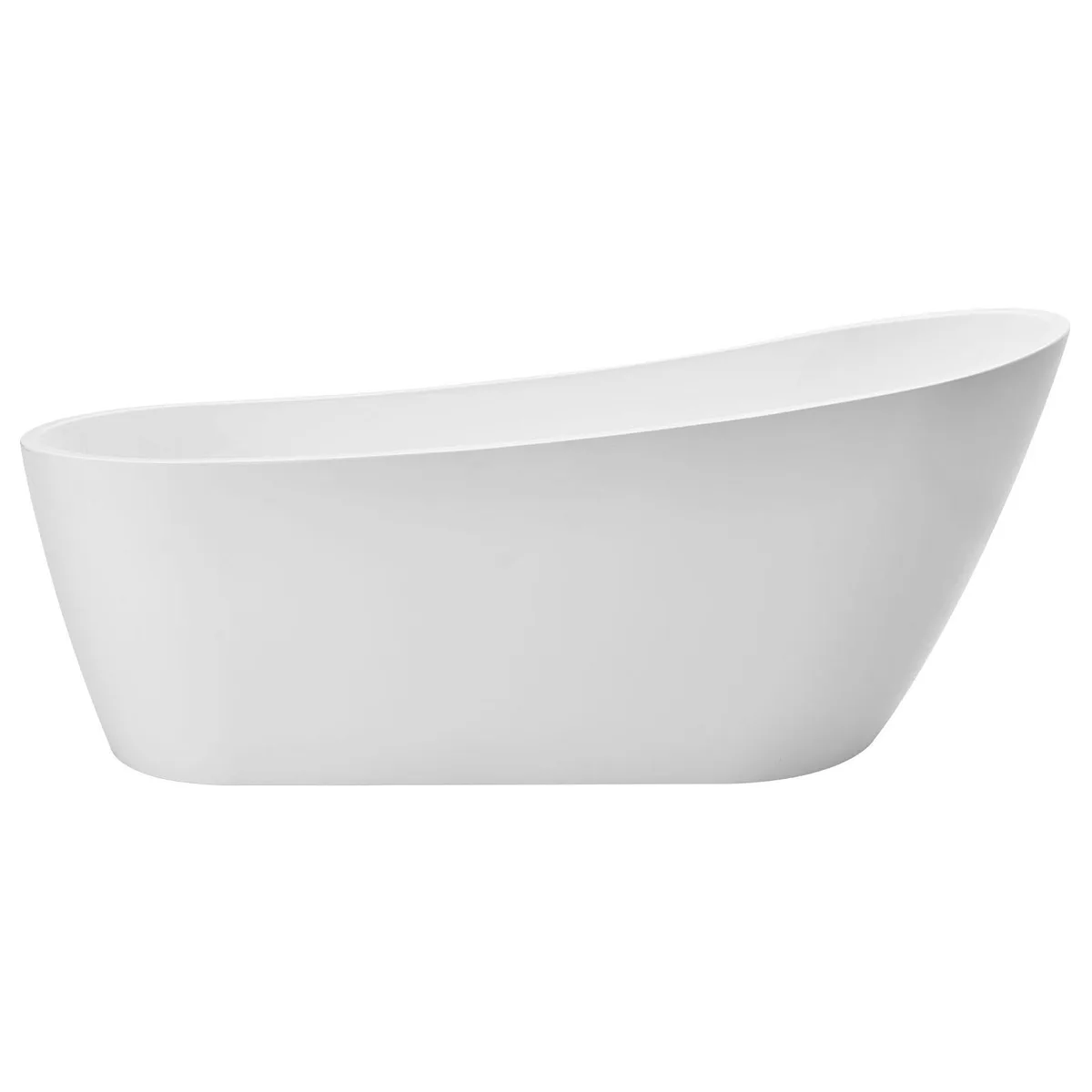VEVOR VEVOR D-9008 Acrylic Freestanding Bathroom Tub 67 Inch White Brushed Nickel Drain — product photo