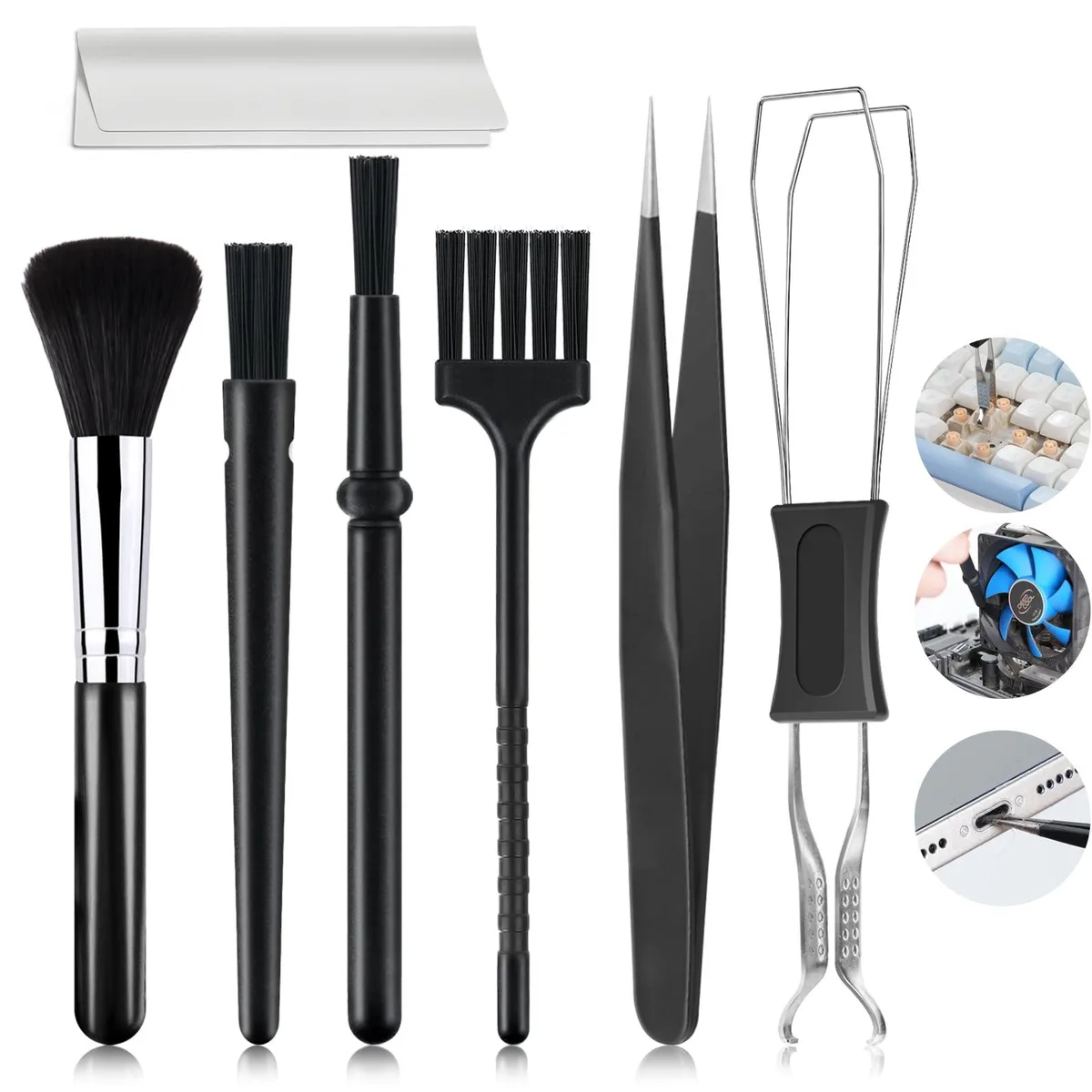 Metra cleaning kit in storage box with brushes tweezers cloth and keycap puller