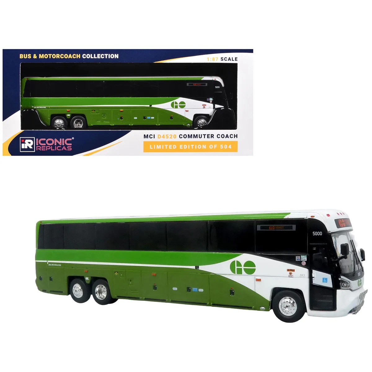 Iconic Replicas Iconic Replicas MCI D4520 GO Transit 1/87 Diecast Bus Limited 504 — product photo