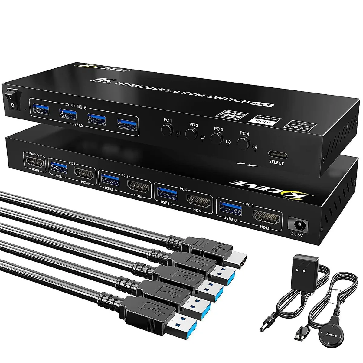 WRIARICH WRIARICH 4-Port USB 3.0 HDMI KVM Switch 4K 60Hz — product photo