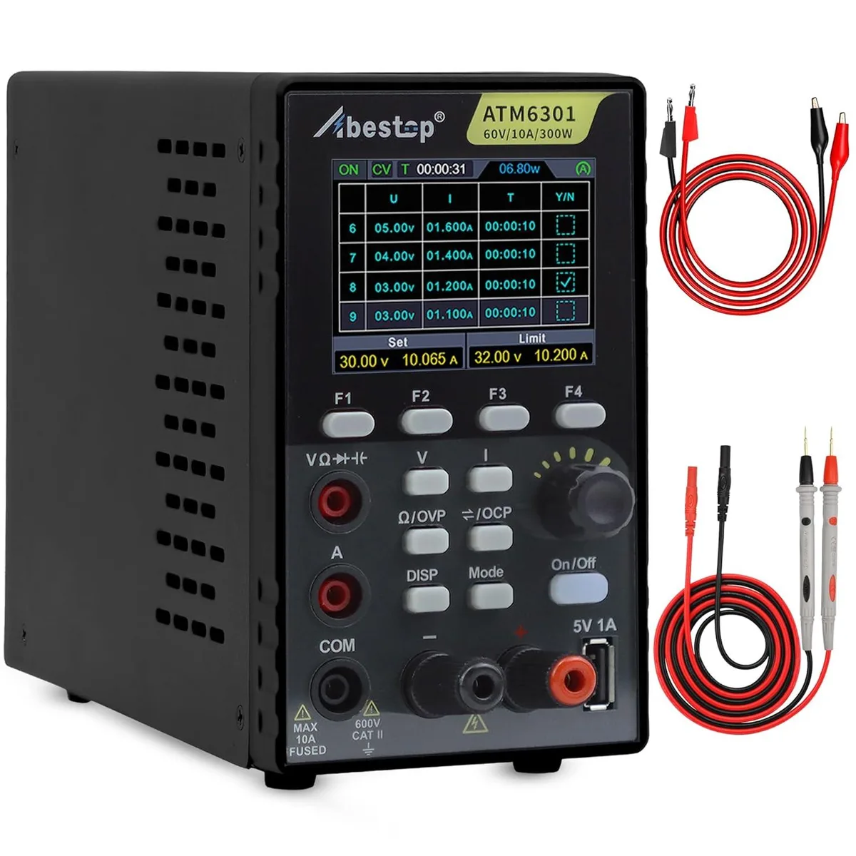WUQ WUQ 2-in-1 DC Power Supply & Multimeter 60V 10A 300W 2.8" LCD ATM6301 — product photo
