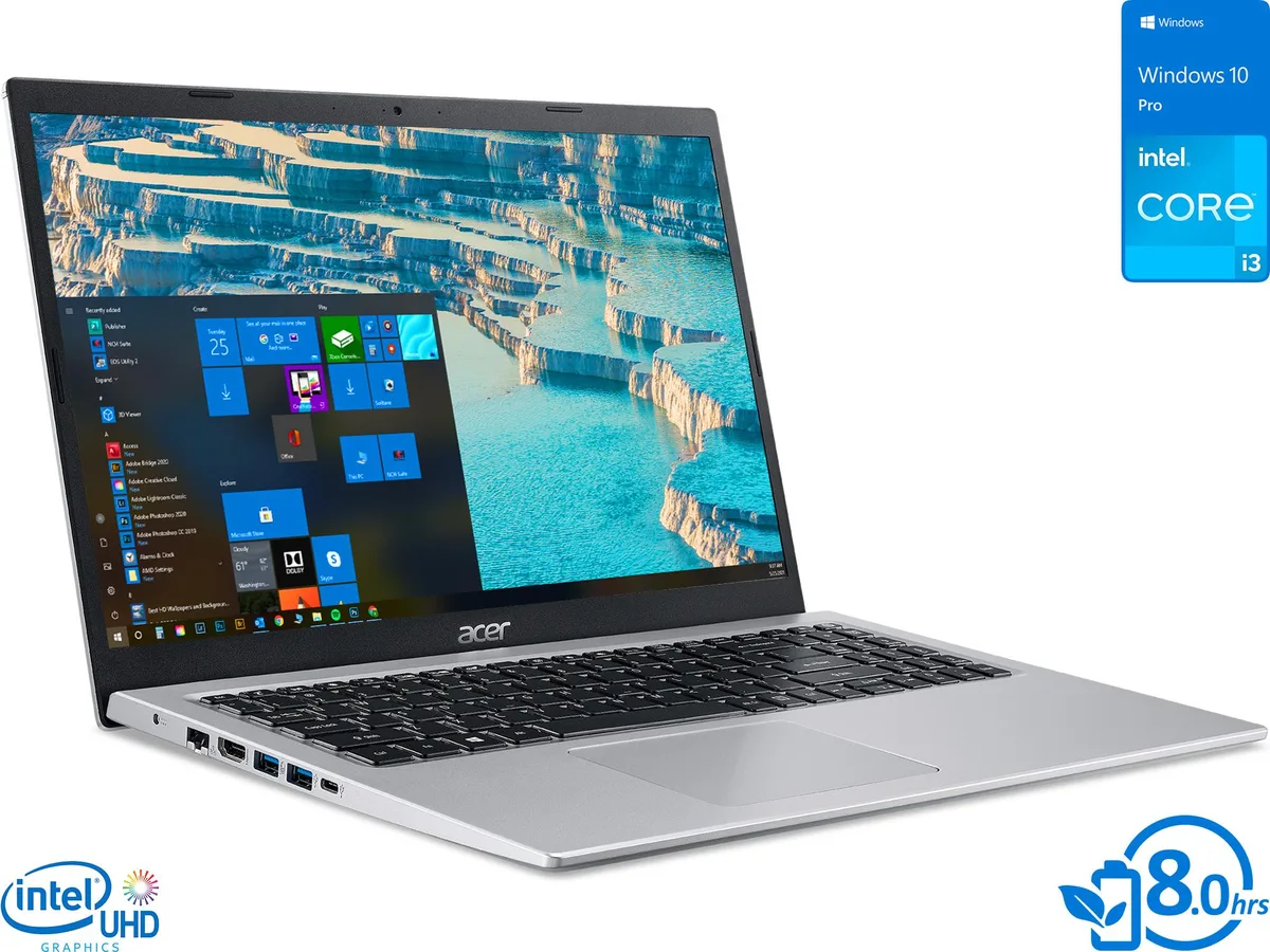 Acer America Acer Aspire 5 laptop i3-1115G4 8GB 256GB NVMe 15.6 FHD Win10 Pro — product photo