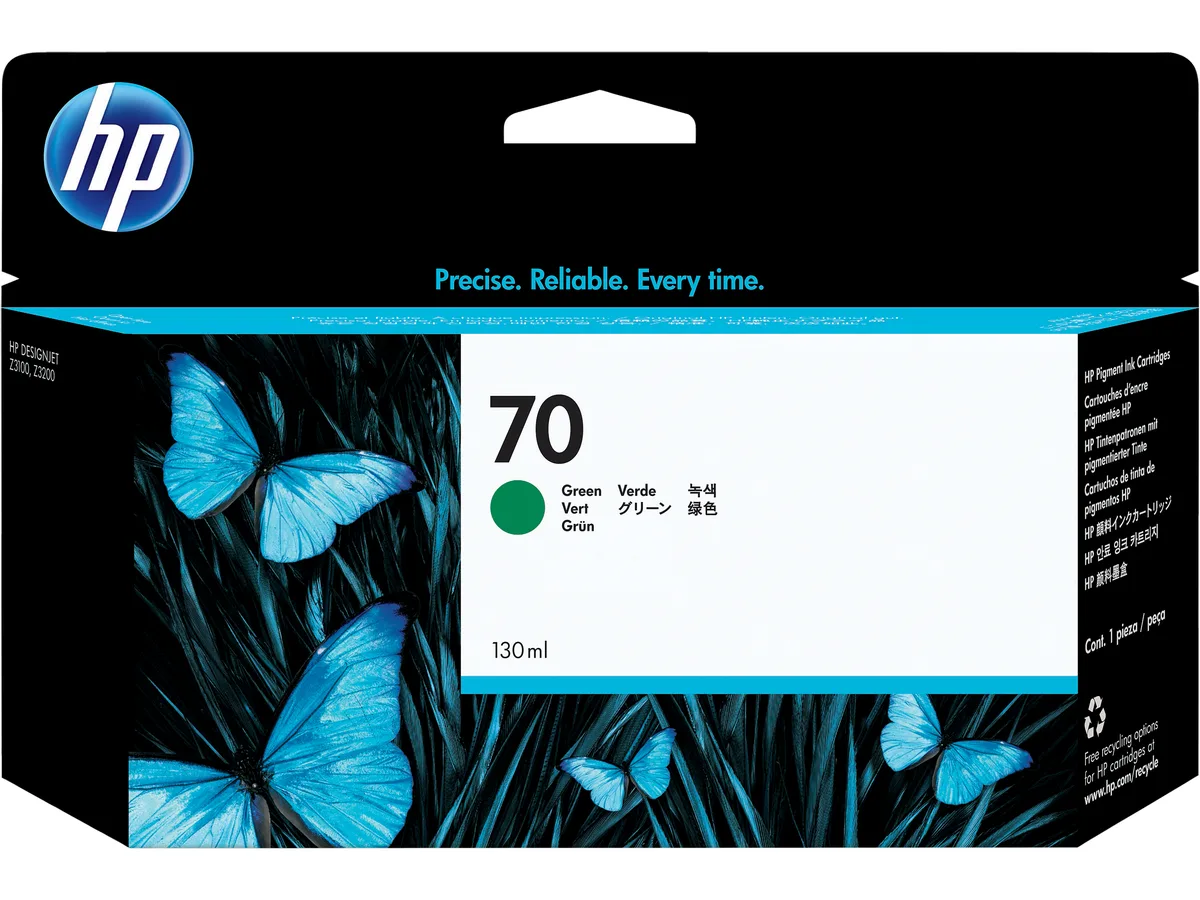 HP HP C9457A 70 Green 130 ml ink cartridges (genuine brands) — product photo
