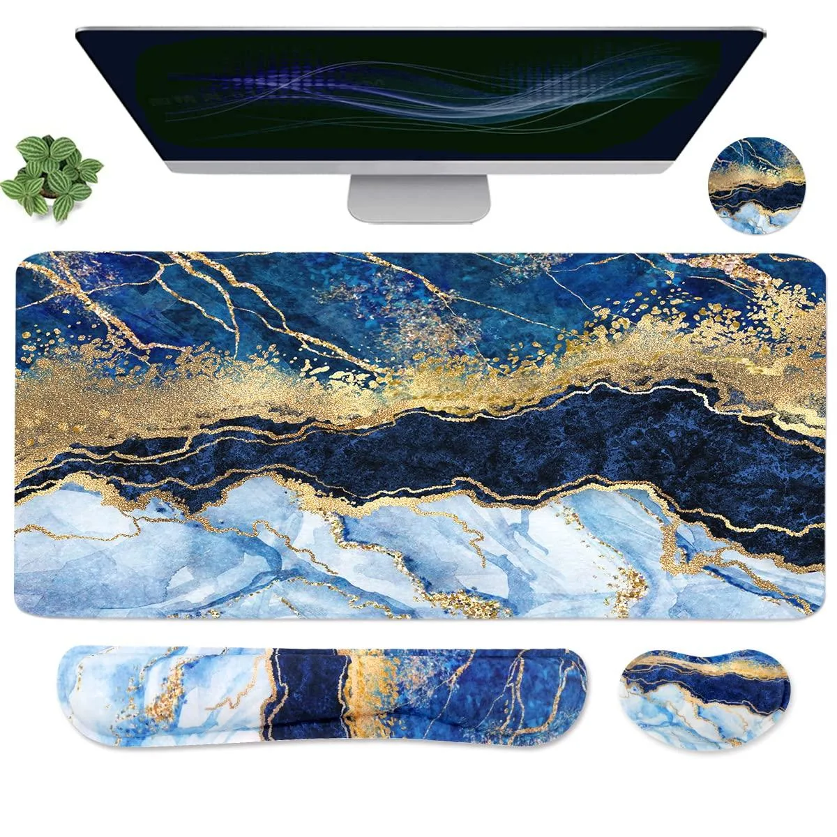  Keychron DESK-JLDS 4-in-1 Ergonomic Mouse Pad Set Light Blue — product photo