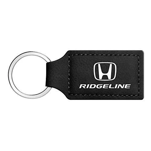 Rectangular black faux-leather key chain with Honda Ridgeline logo