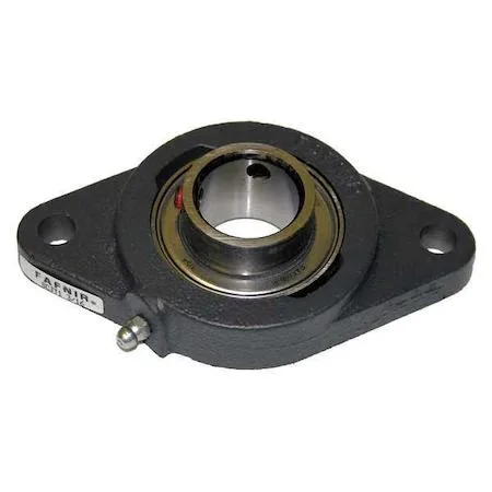 Gray cast-iron two-bolt flange bearing with double-sealed alloy-steel ball insert