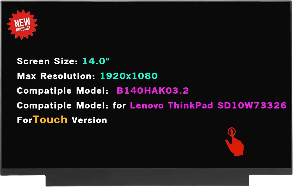 NUOLAISUN NUOLAISUN B140HAK03.2 14.0" FHD 1920x1080 40-pin touch laptop screen — product photo