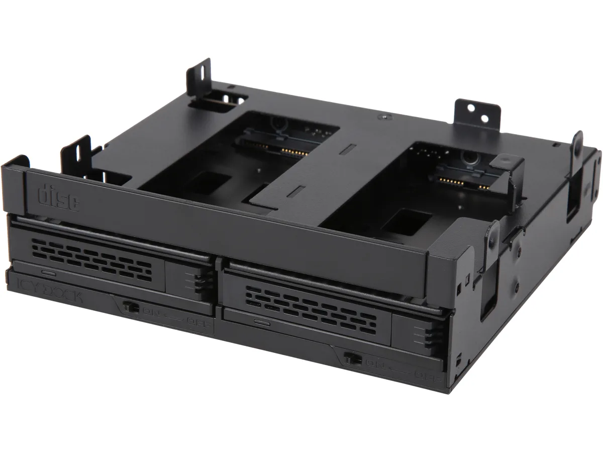 ICY DOCK ICY DOCK MB732SPO-B Dual 2.5" SAS/SATA HDD/SSD Cage + Ultra Slim/Slim ODD Bracket for 5.25" Bay hdd accessory — product photo