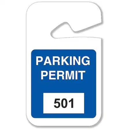 Brady Brady 96266 Parking Permits 501-600 White/Blue PK100 — product photo