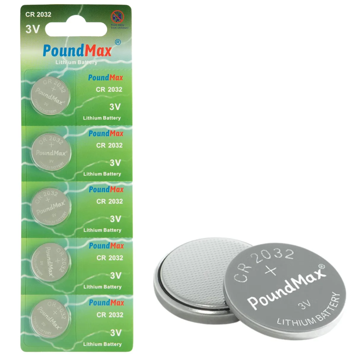 No Sew No Sew CR2032 lithium coin cell battery 3 V 5 pack — product photo