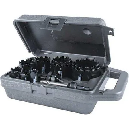 Morse 11-piece hole saw kit in carrying case with arbors