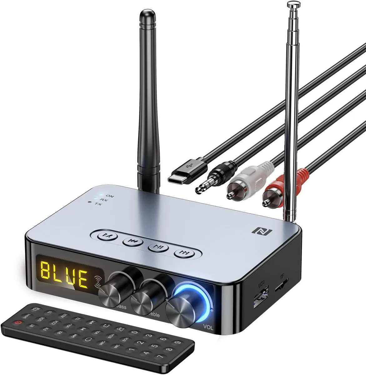 IHDAPP IHDAPP M9P#Q2061_B Bluetooth 5.1 Adapter 4-in-1 with Remote — product photo