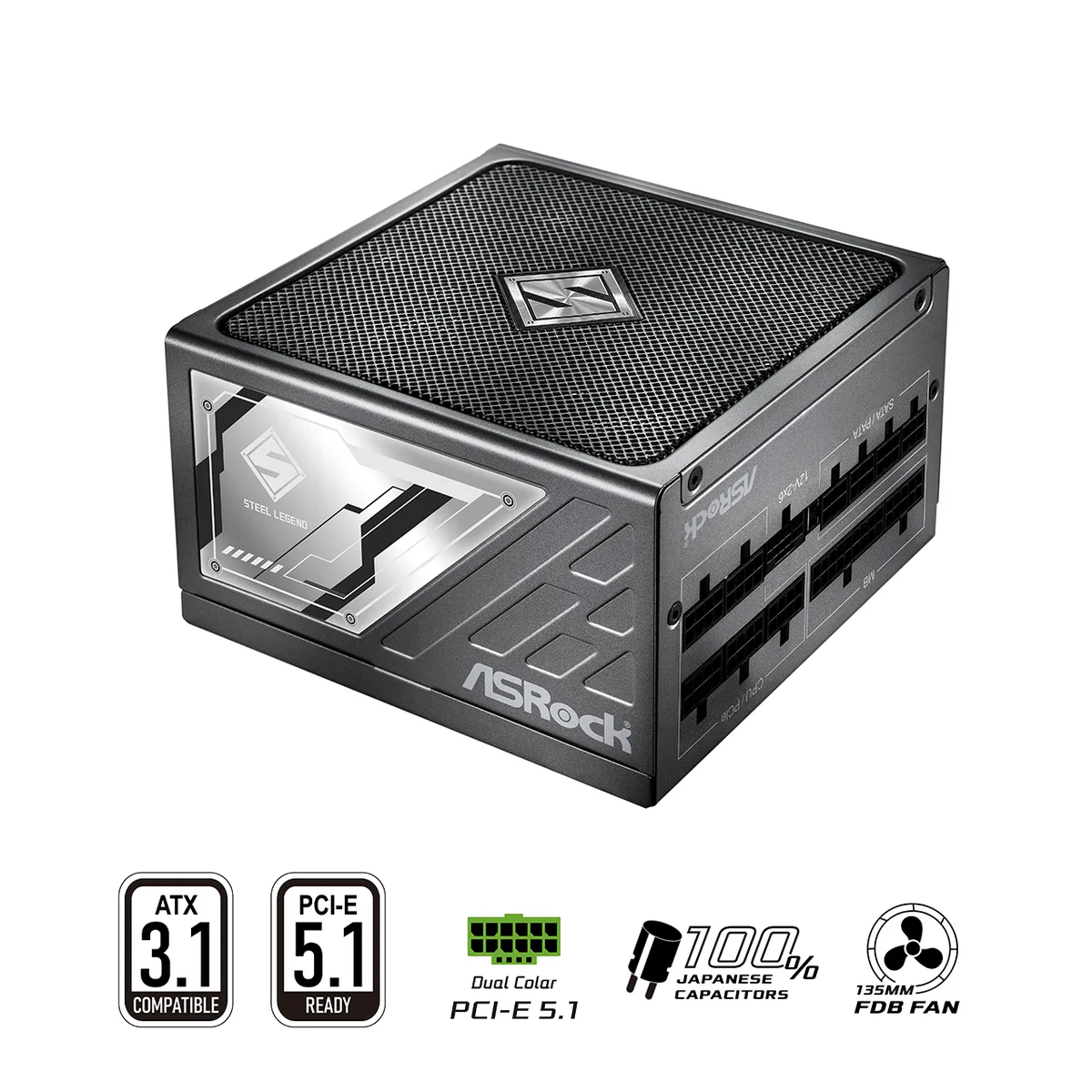 ASRock ASRock SL-1000P 1000W ATX 3.1 power supply — product photo