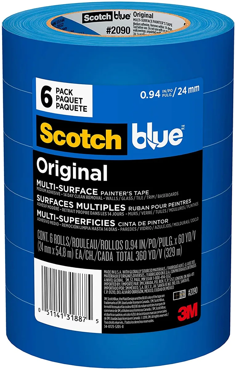 Scotch ScotchBlue Original 2090 Multi-Surface Painter's Tape .94in x 60yd 6 Rolls — product photo