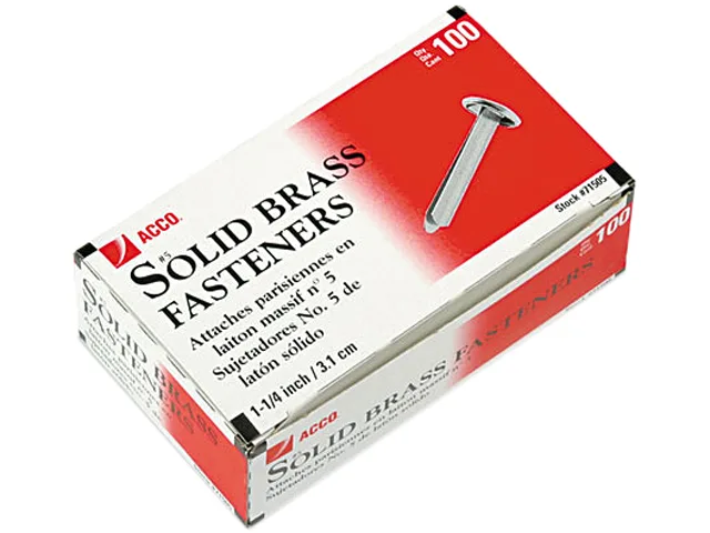 ACCO ACCO 71505 Brass Prong File Fasteners 100/Box — product photo