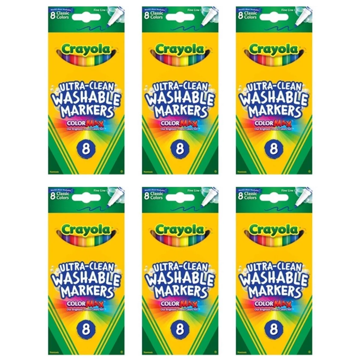 Crayola Crayola SP-52123034943806 Washable Fine Line Markers 8 Count 6-Pack illustration — product photo