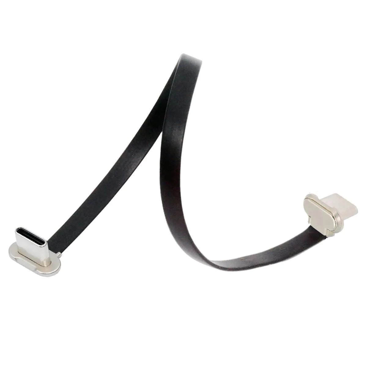 Vszerda Vszerda Angled USB-C to USB-C Cable 15cm 65W USB2.0 480Mbps Silver — product photo