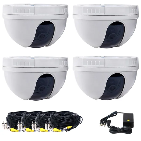 VideoSecu VideoSecu DM10WKC4 4-pack dome CCTV cameras 420TVL 3.6mm lens white — product photo