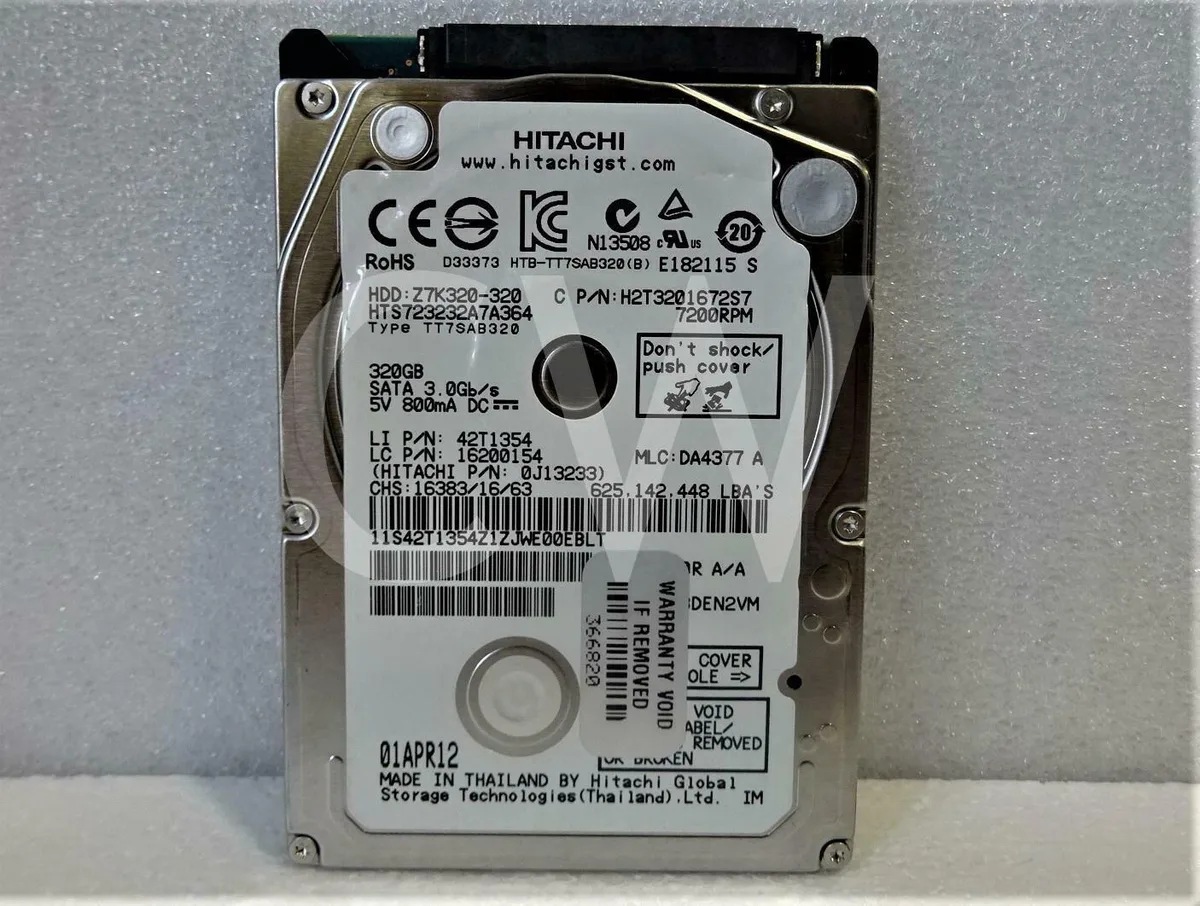 Hitachi, Ltd. Hitachi, Ltd. HTS723232A7A364 320GB 7200RPM 2.5 SATA internal hard drive — product photo