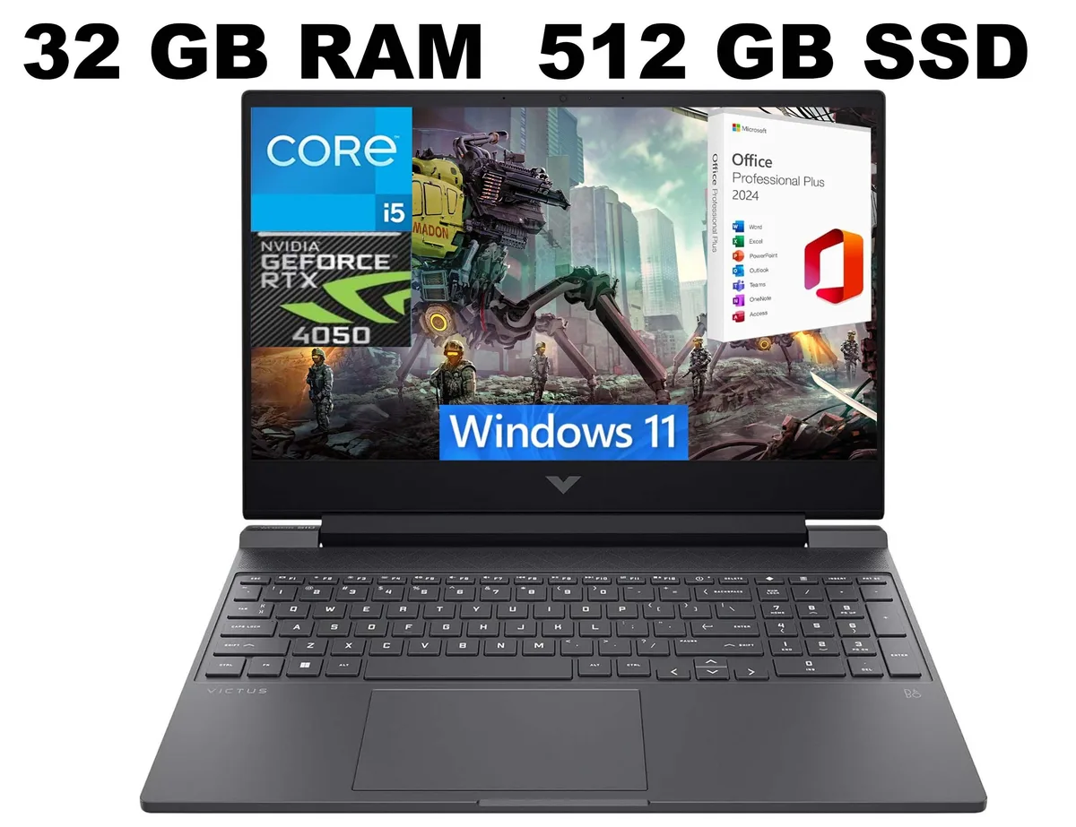 HP HP Victus 15 gaming laptop Black i5-13420H RTX 4050 32GB 512GB — product photo