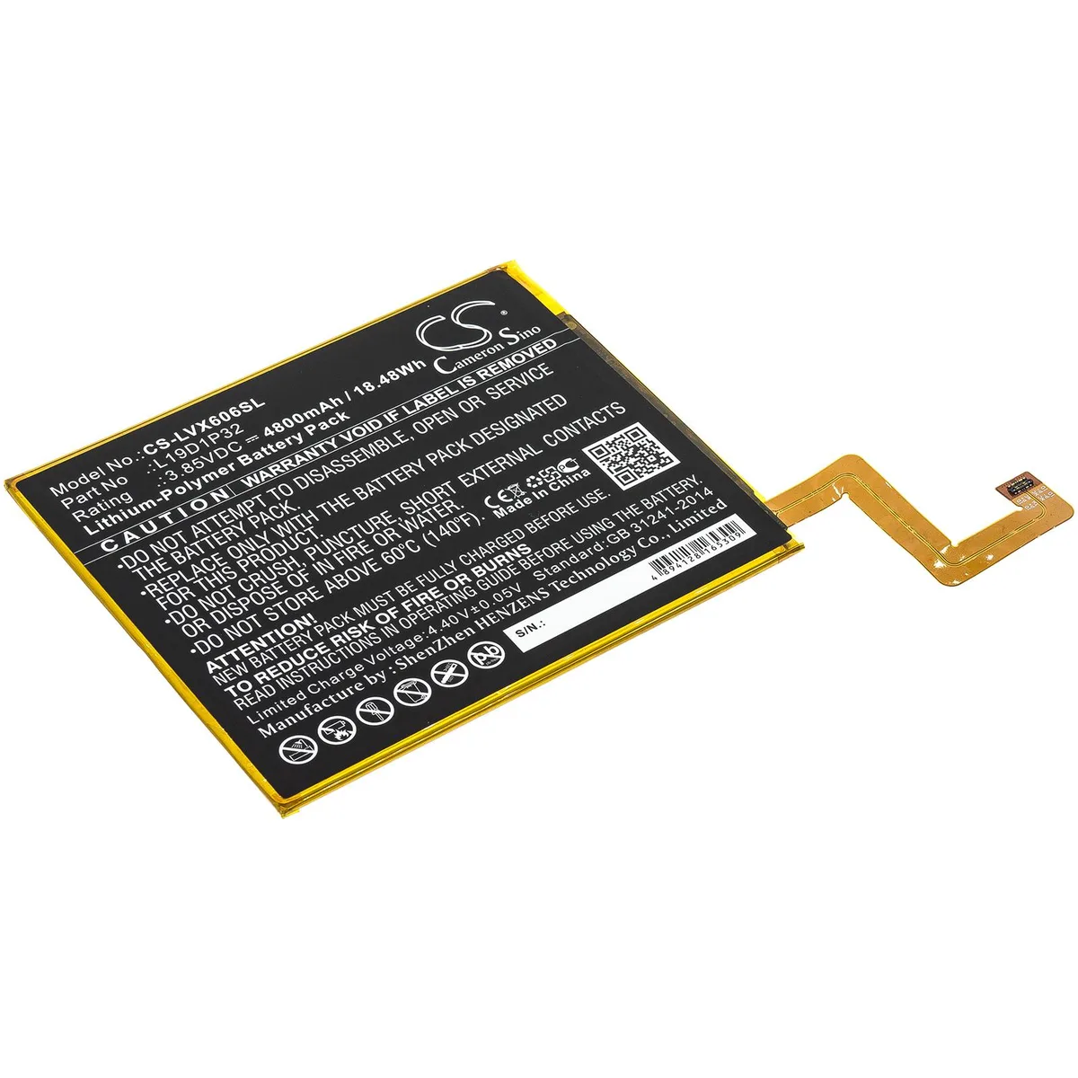 Cameron &amp; Co Cameron &amp; Co DS-CS-LVX606SL Li-Polymer Battery 4.8 Ah 3.85 V Black — product photo