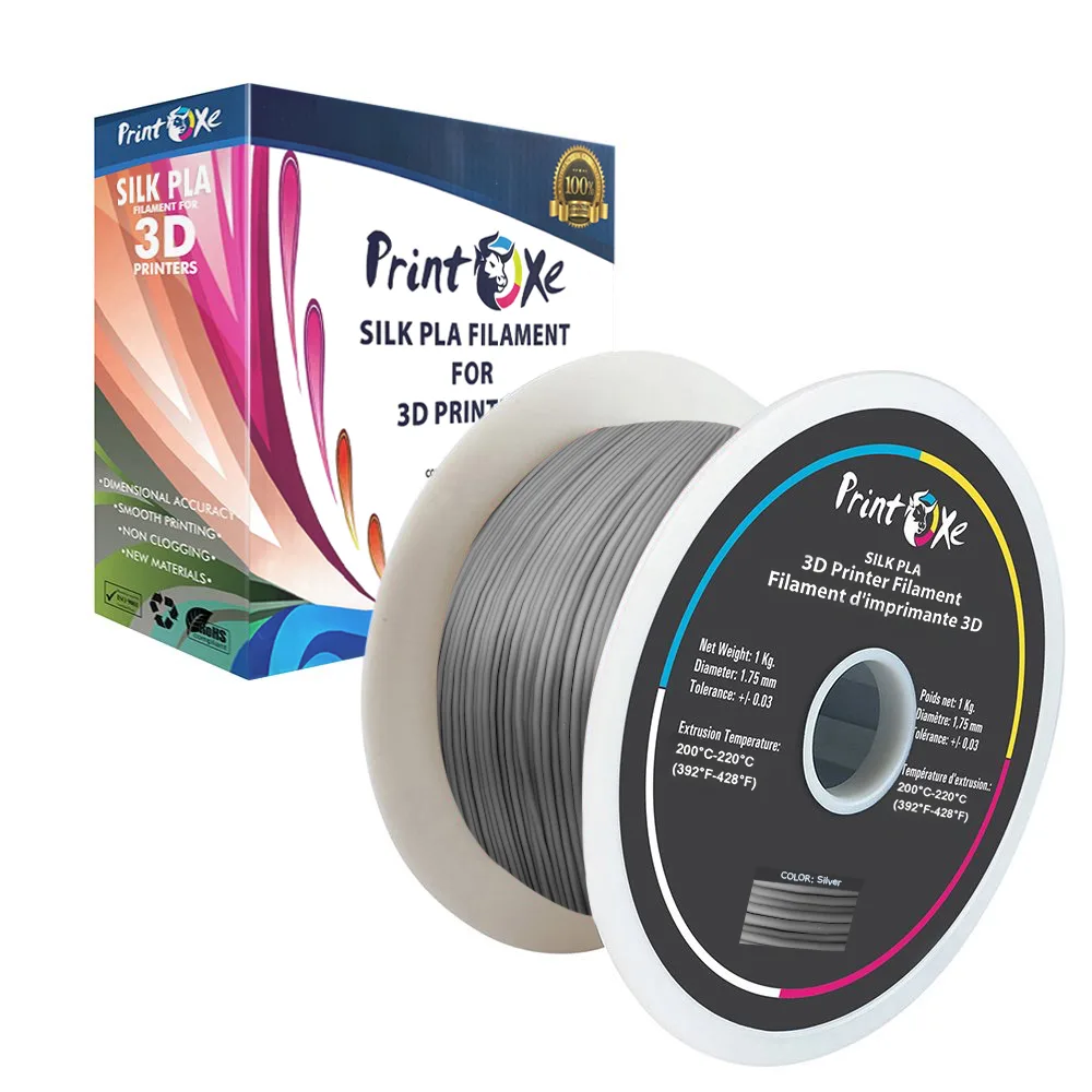 PrintOxe PrintOxe PLA like SILK Silver 1.75 mm 1 Kg 3d printers accessory — product photo