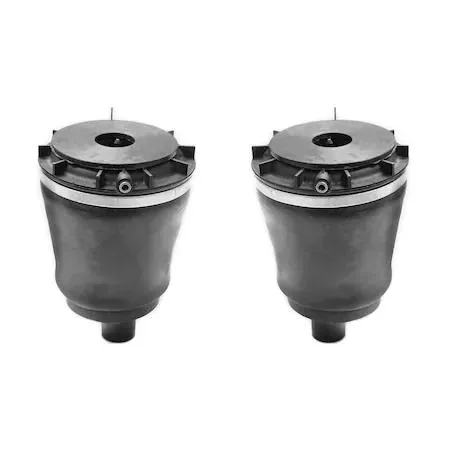 Two black rubber air spring bags in a kit