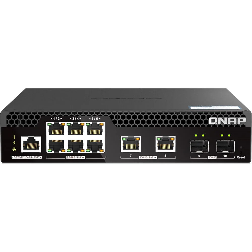 Qnap Qnap QSW-M2106PR-2S2T-US 10GbE 2.5GbE PoE++ network switch — product photo