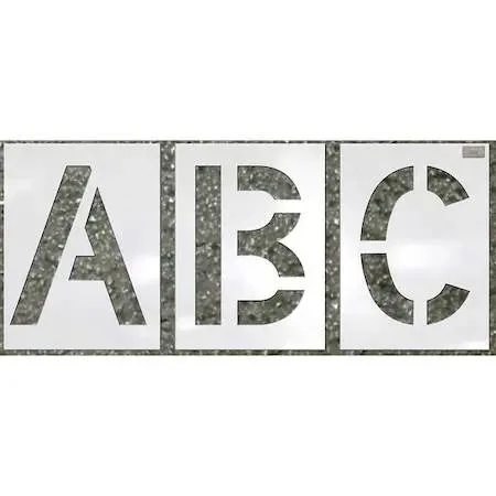 Yellow plastic letter stencil kit with 29 interlocking pieces