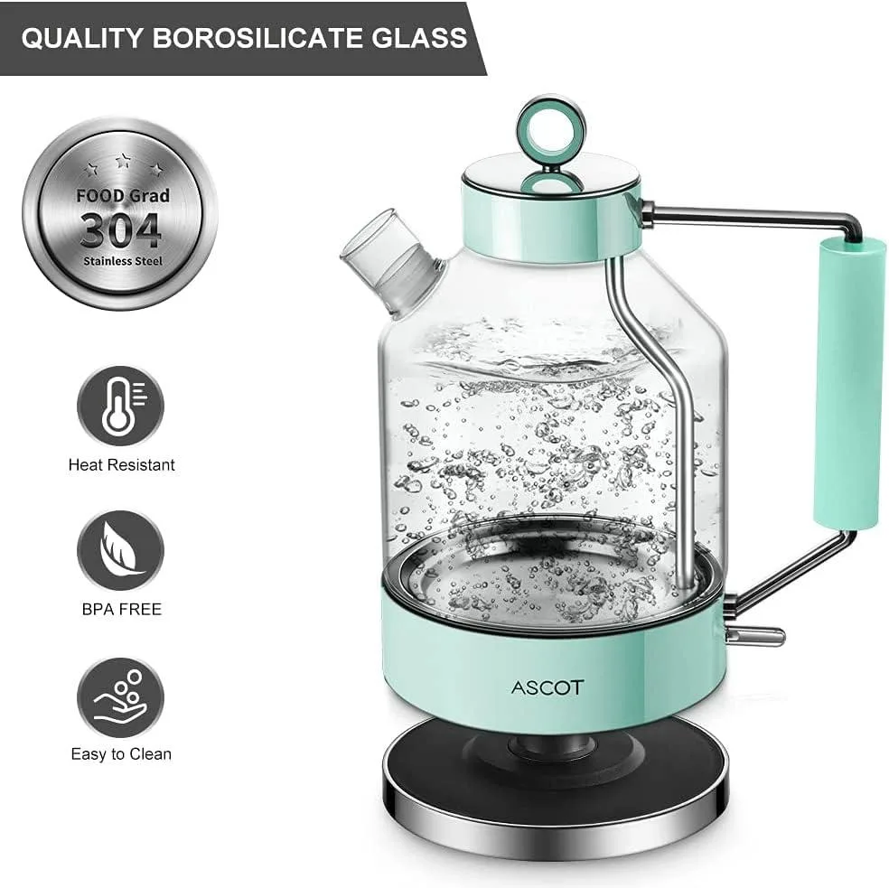  ASCOt K2 Glass Electric Kettle 1.5L Green — product photo