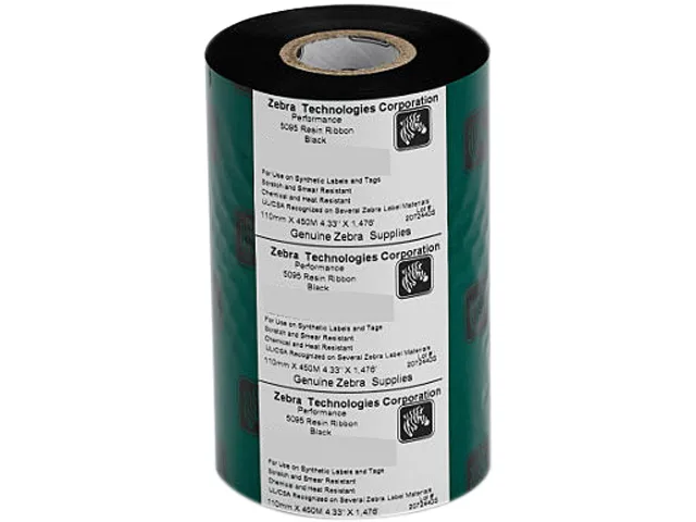 Zebra Zebra 02100BK15645 Wax Ribbon 6.14in x 1476ft 1in Core 12 Pack — product photo