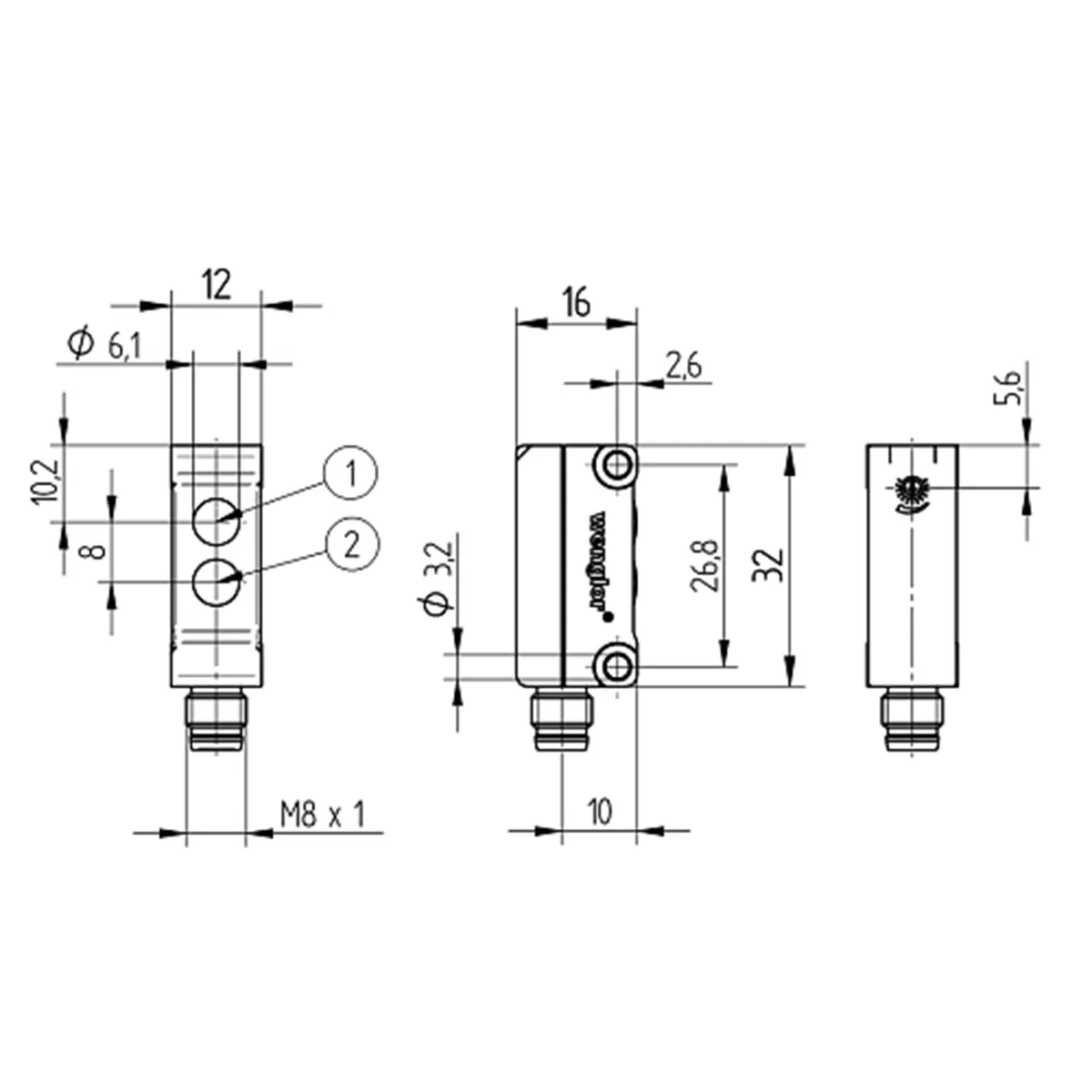 Wenglor Wenglor HK12PA7 reflex sensor PNP 18...120 mm 10...30 V DC IP67 — product photo