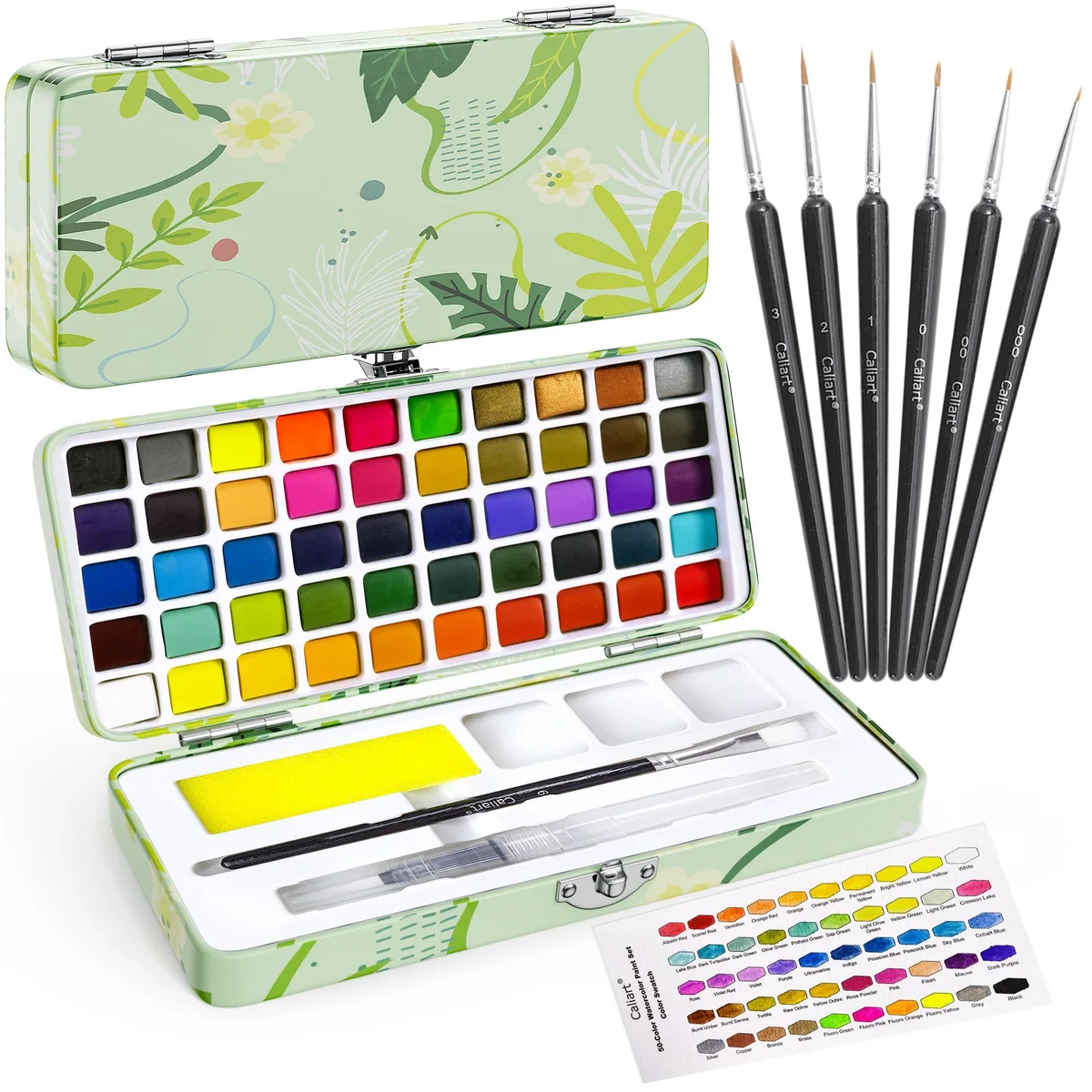  Caliart 50 Colors Watercolor Paint Set, 61 pcs — product photo
