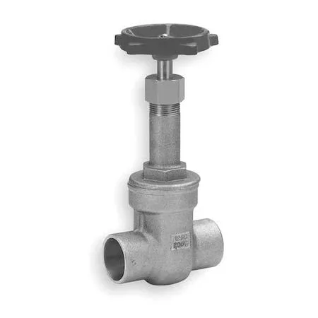 Bronze gate valve with rising-stem wheel handle, solder ends