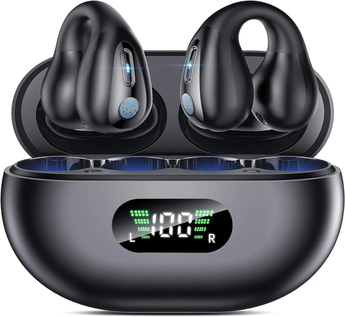 AUTYUE AUTYUE Open Ear Clip-On Earbuds Bluetooth 5.3 Black 36 Hours IPX7 — product photo