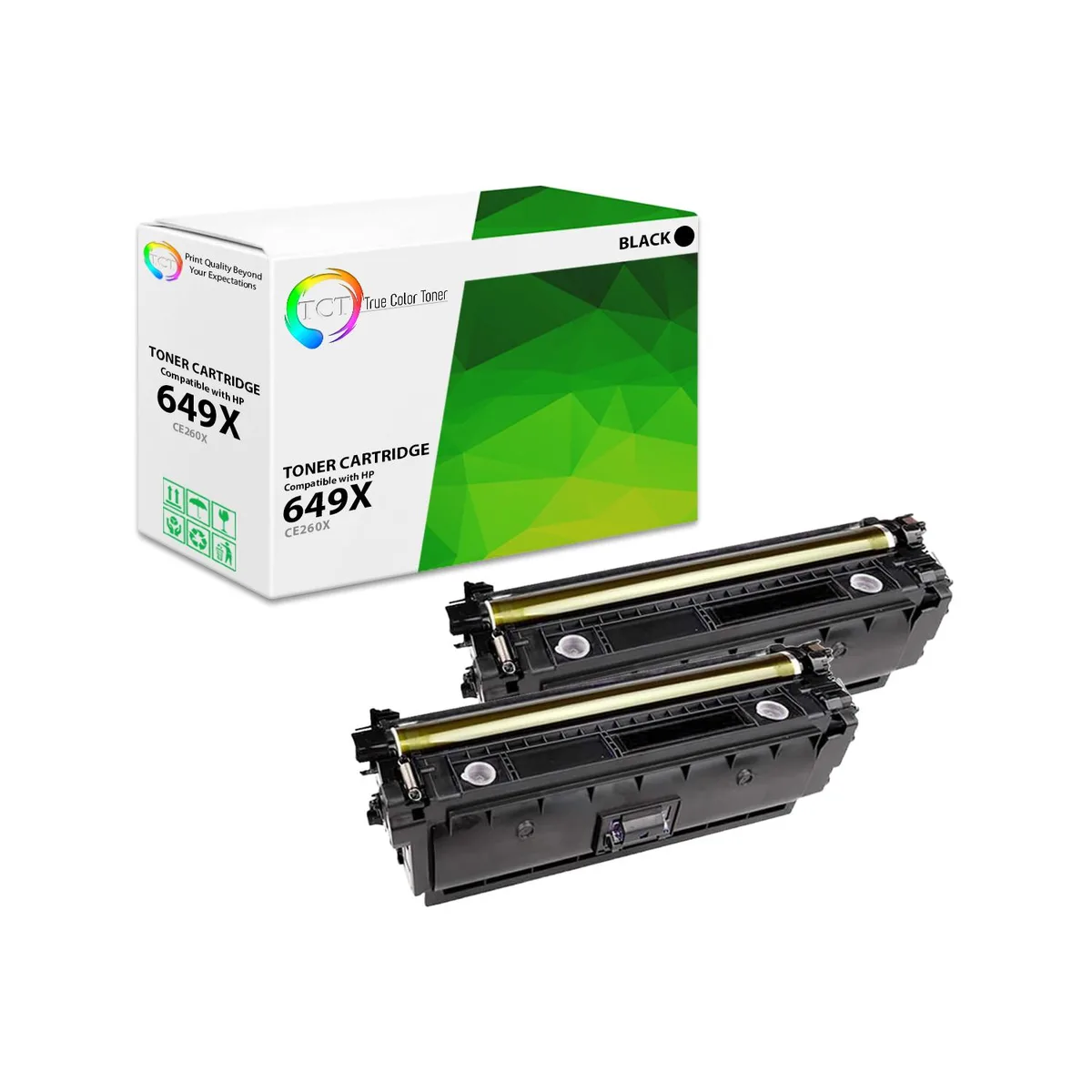 True Color Toner True Color Toner 649X CE260X Black Toner Cartridge 2 Pack 17000 Pages — product photo