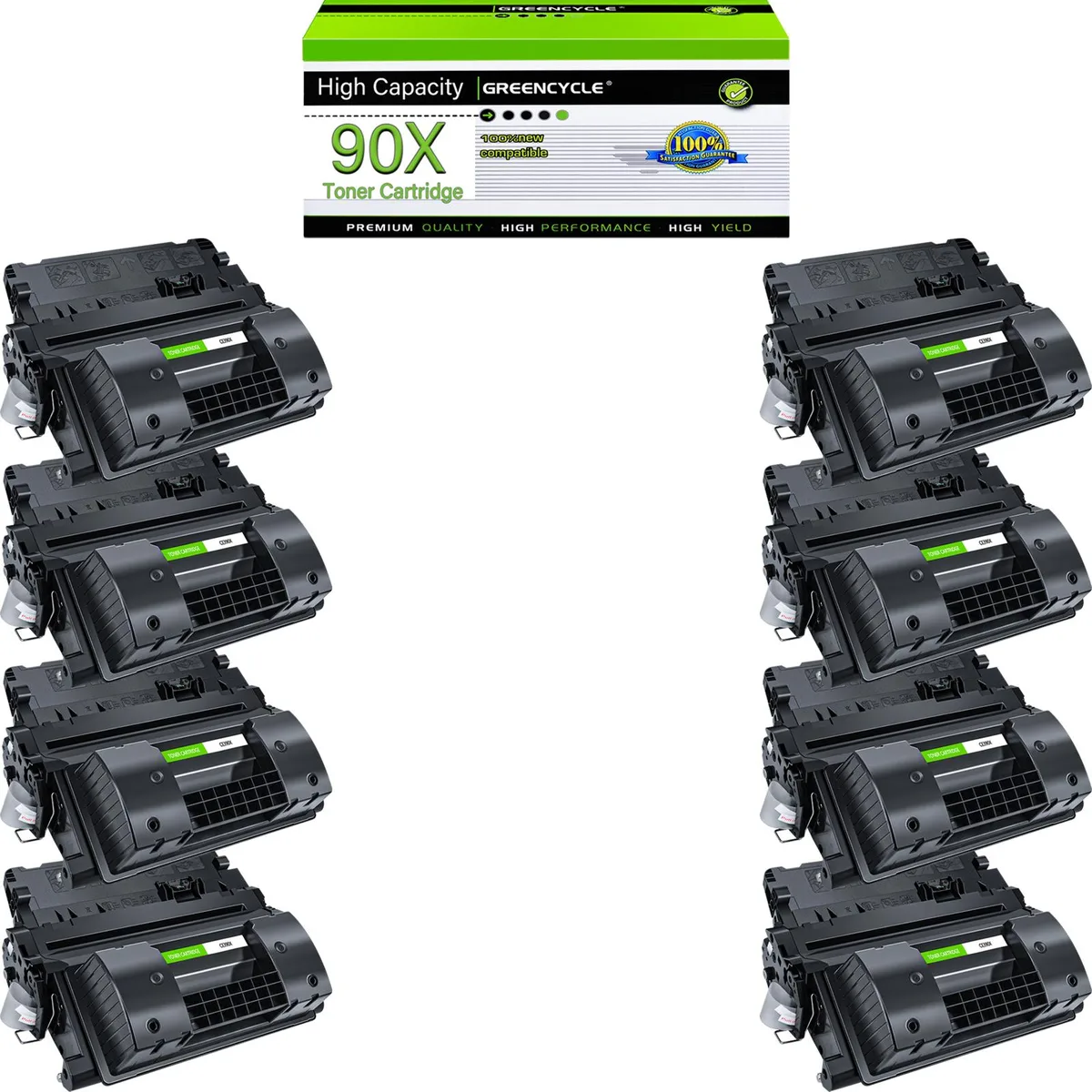 GREENCYCLE GREENCYCLE CE390X 90X Black Toner Cartridge 8-Pack 24000 Pages — product photo