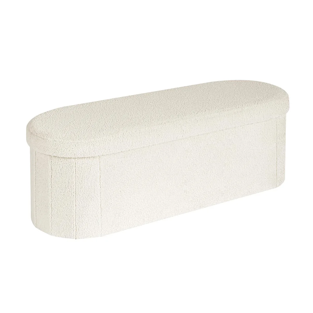  B FSOBEIIALEO Ottoman with Storage, Boucle, 43.3 in, White Cream — product photo