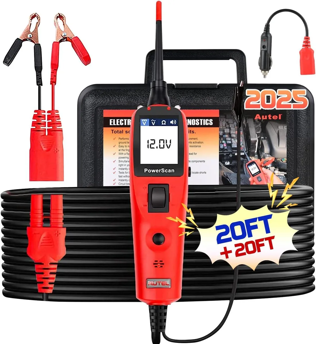 WUQ WUQ PowerScan Automotive Circuit Tester 12-24V 20FT Extension Cord — product photo
