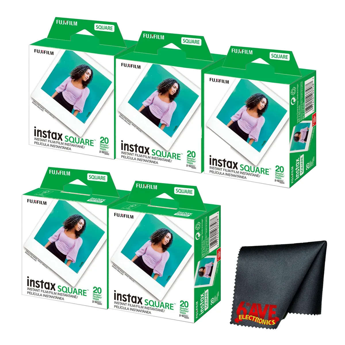 FUJIFILM FUJIFILM instax SQUARE Instant Film 100 Exposures + Cloth — product photo