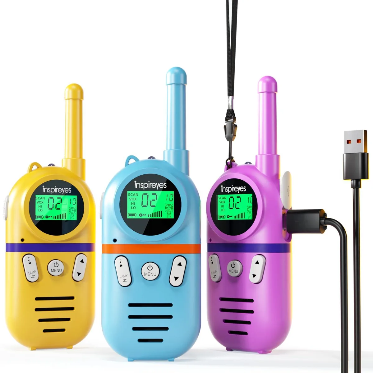  Inspireyes GL-568 3 Pack Rechargeable Walkie Talkies — product photo