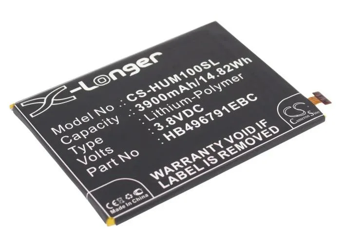 Rectangular smartphone battery with gold contacts and printed label