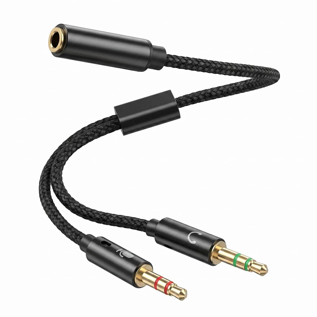 Psiriol 5435QMTD6639 3.5mm TRRS Female to Dual TRS Male Splitter 23.8cm — product photo