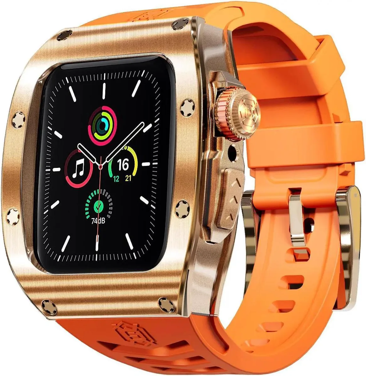 SMUGDESK SMUGDESK Mod Kit Stainless Steel Case for Apple Watch 45mm/44mm Orange — product photo